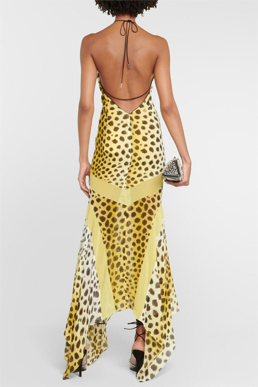 Leopard Print Halter Neck Maxi Dress