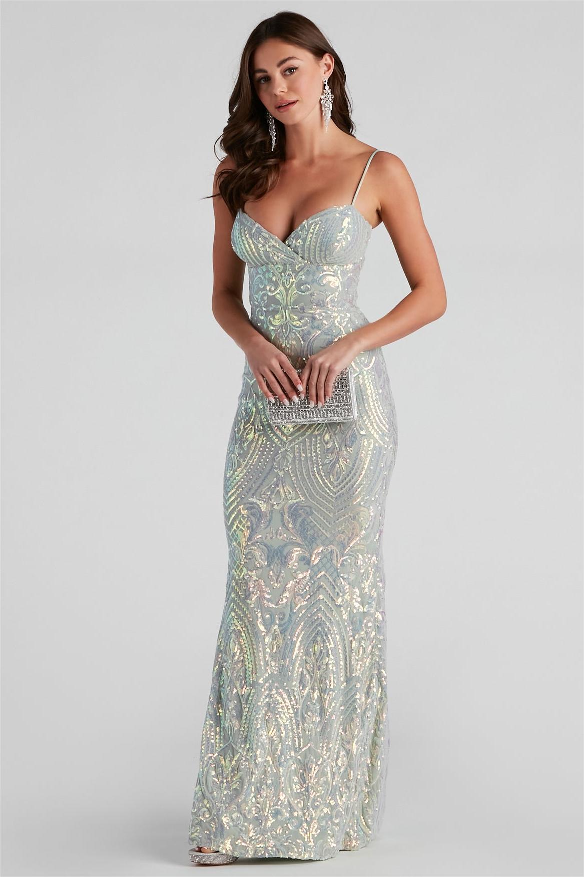 Sequin Sleeveless Sweetheart Neck Maxi Dress