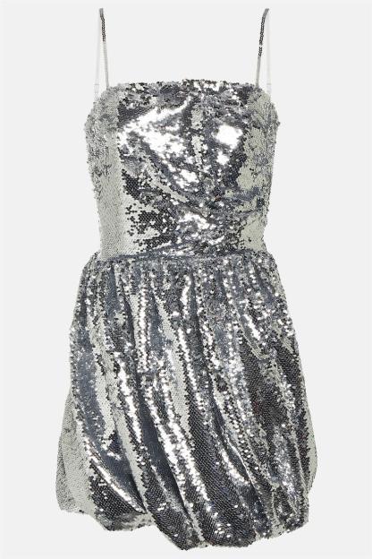 Sliver Sequin Sleeveless Mini Dress