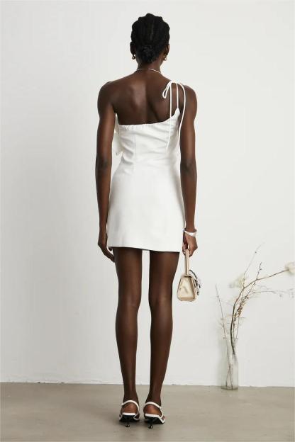 3D Flower Halter Neck Backless Mini Dress