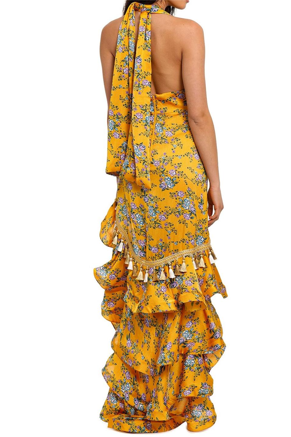 Floral Ruffle Halter Neck Midi Dress