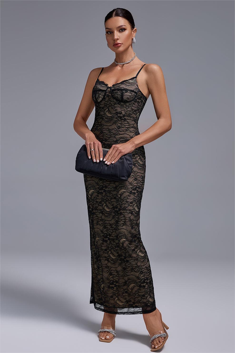 Lace Sweetheart Neck Slip Maxi Dress