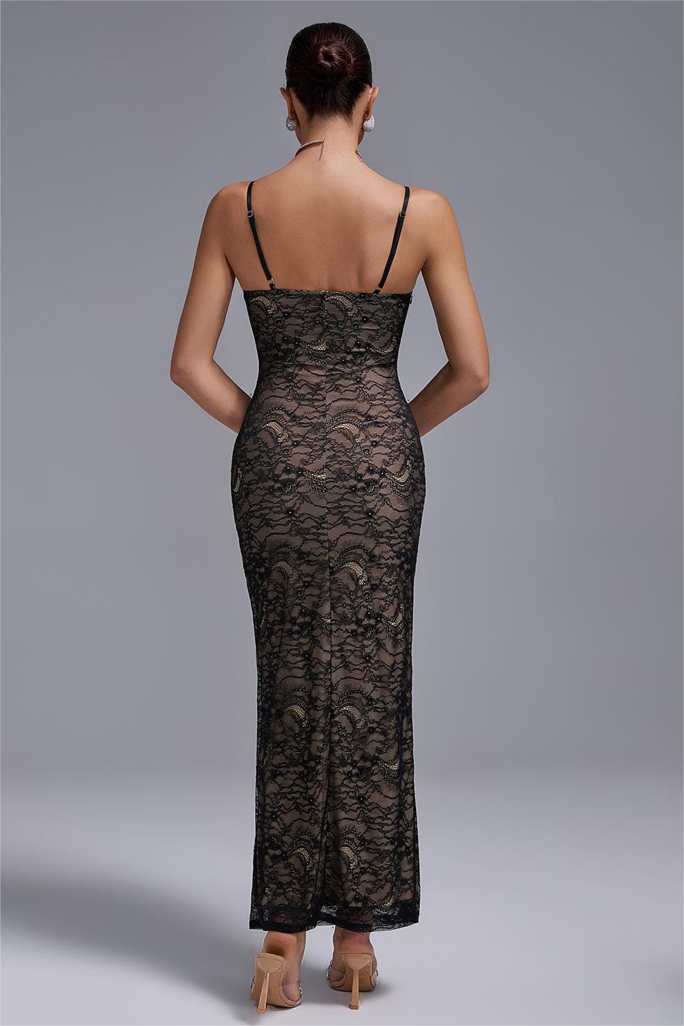 Lace Sweetheart Neck Slip Maxi Dress