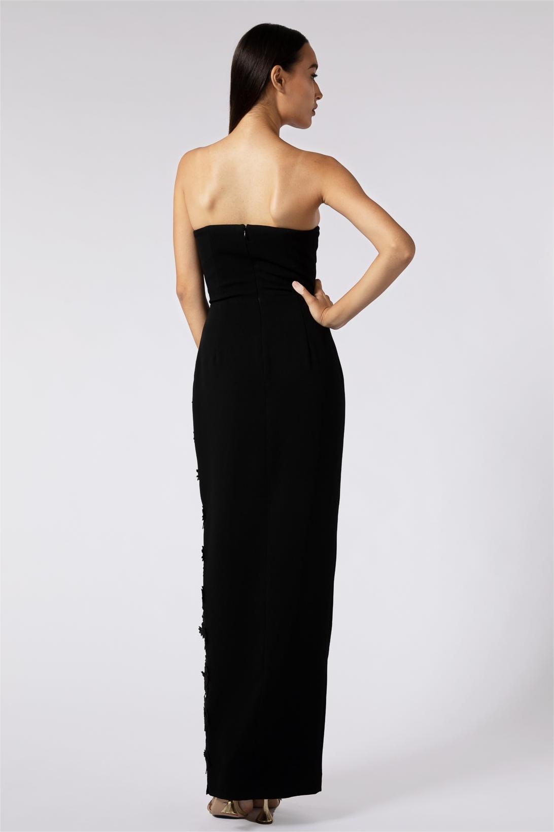 Solid Lace Strapless Maxi Dress