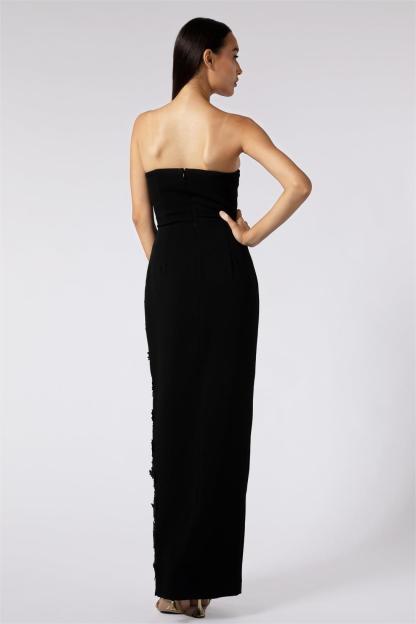 Solid Lace Strapless Maxi Dress