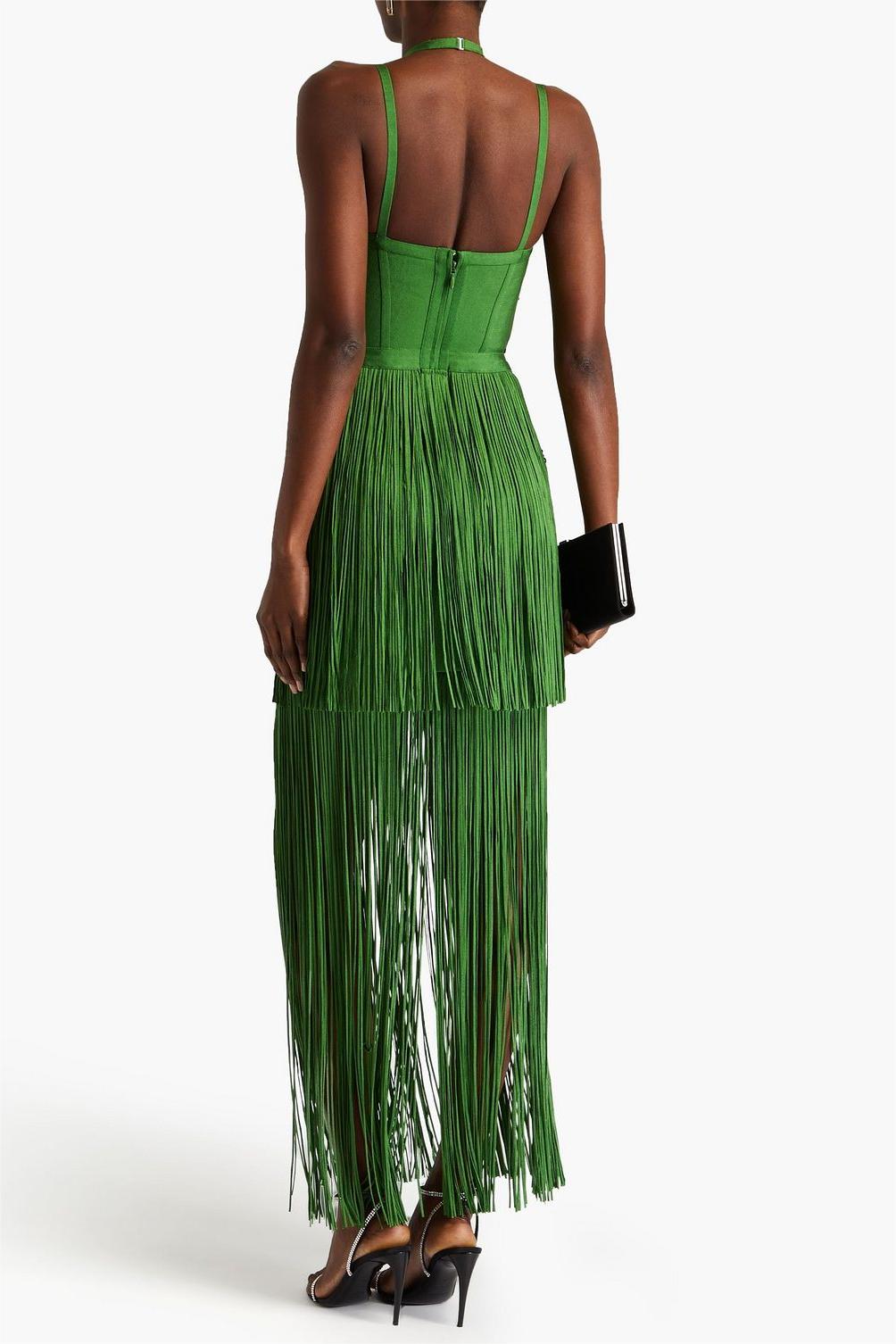 Tassel Solid Sleeveless Midi Dress