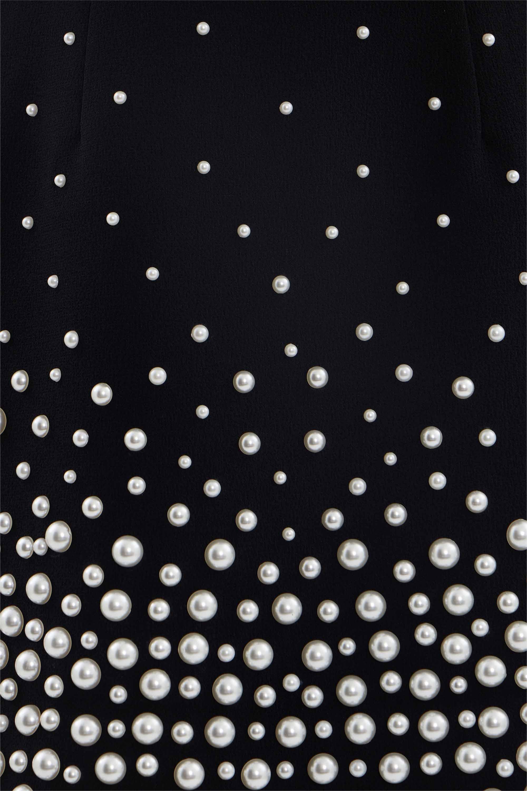 Off-Shoulder Feather Faux Pearl Bandage Mini Dress