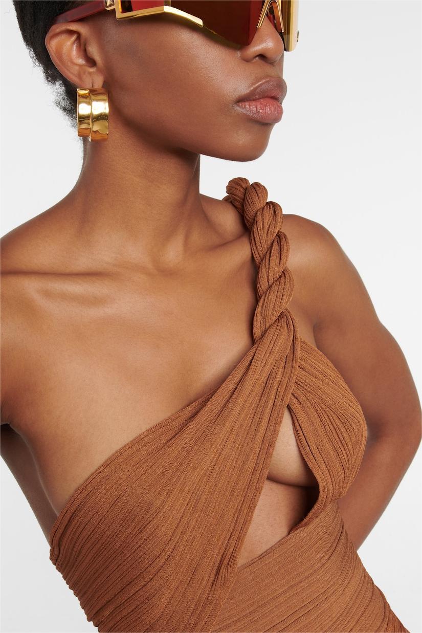 One-Shoulder Cut-Out Top & High Waist Maxi Skirt Set