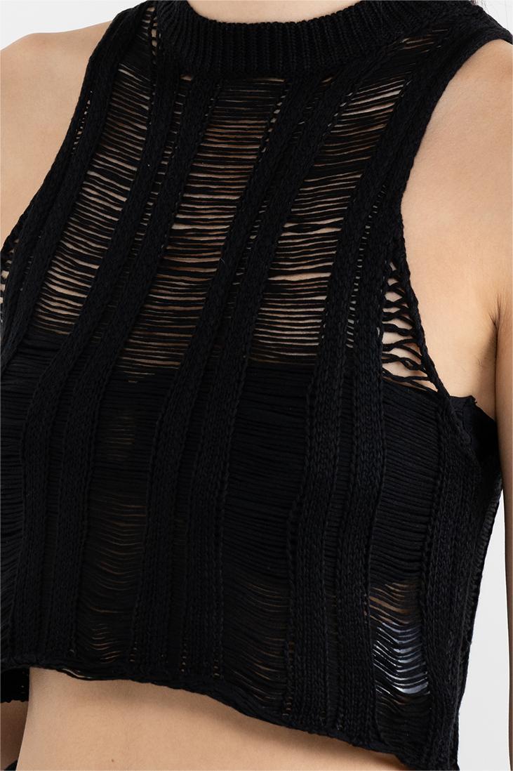 Solid Sleeveless Mini Top & Mid Waist Midi Skirt Set