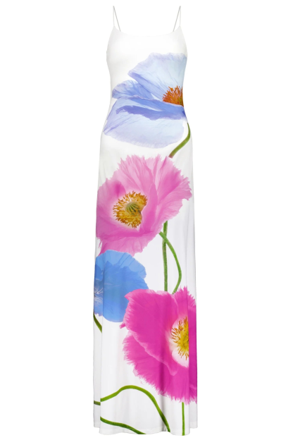 Floral Backless Slip Midi Dress