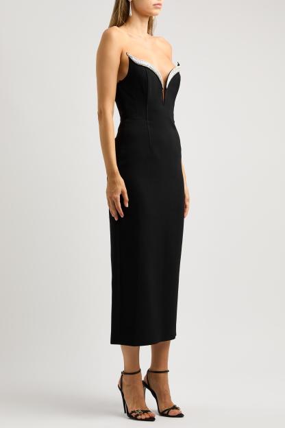 Rhinestone Bandage Strapless Midi Dress