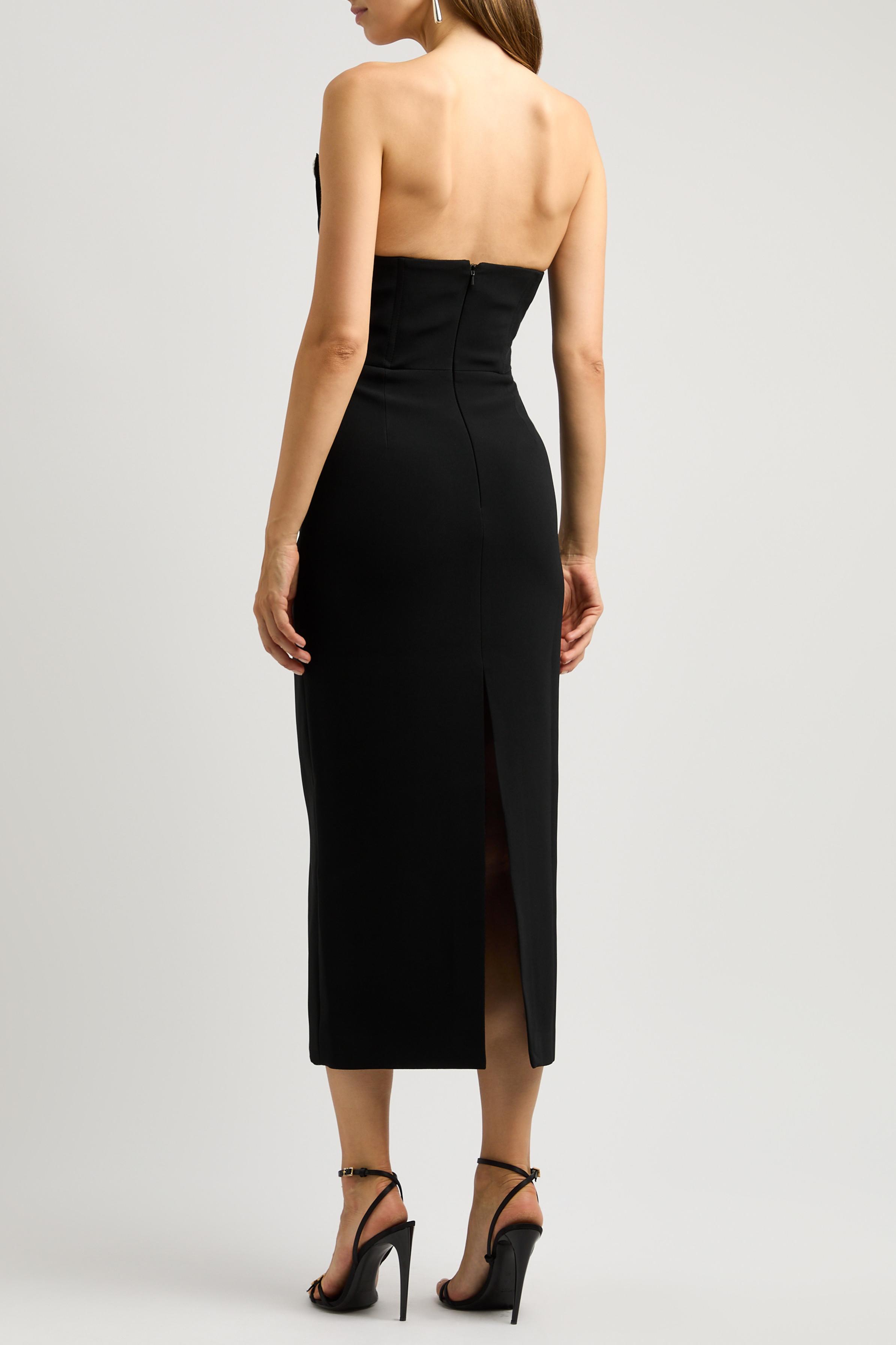 Rhinestone Bandage Strapless Midi Dress