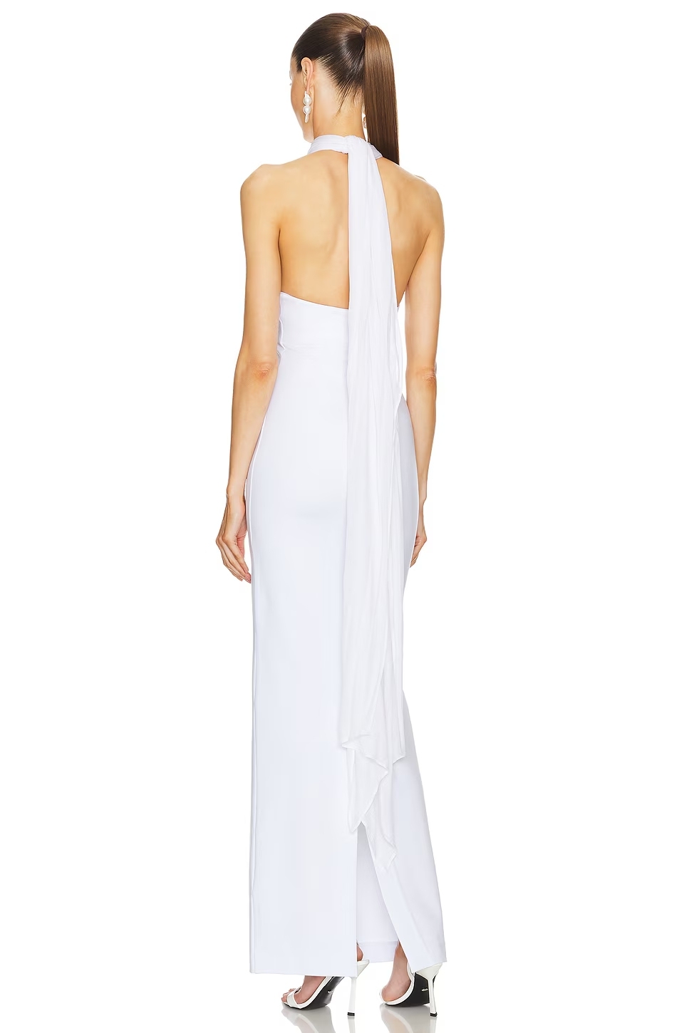 Solid Halter Neck Lace-Up Midi Dress