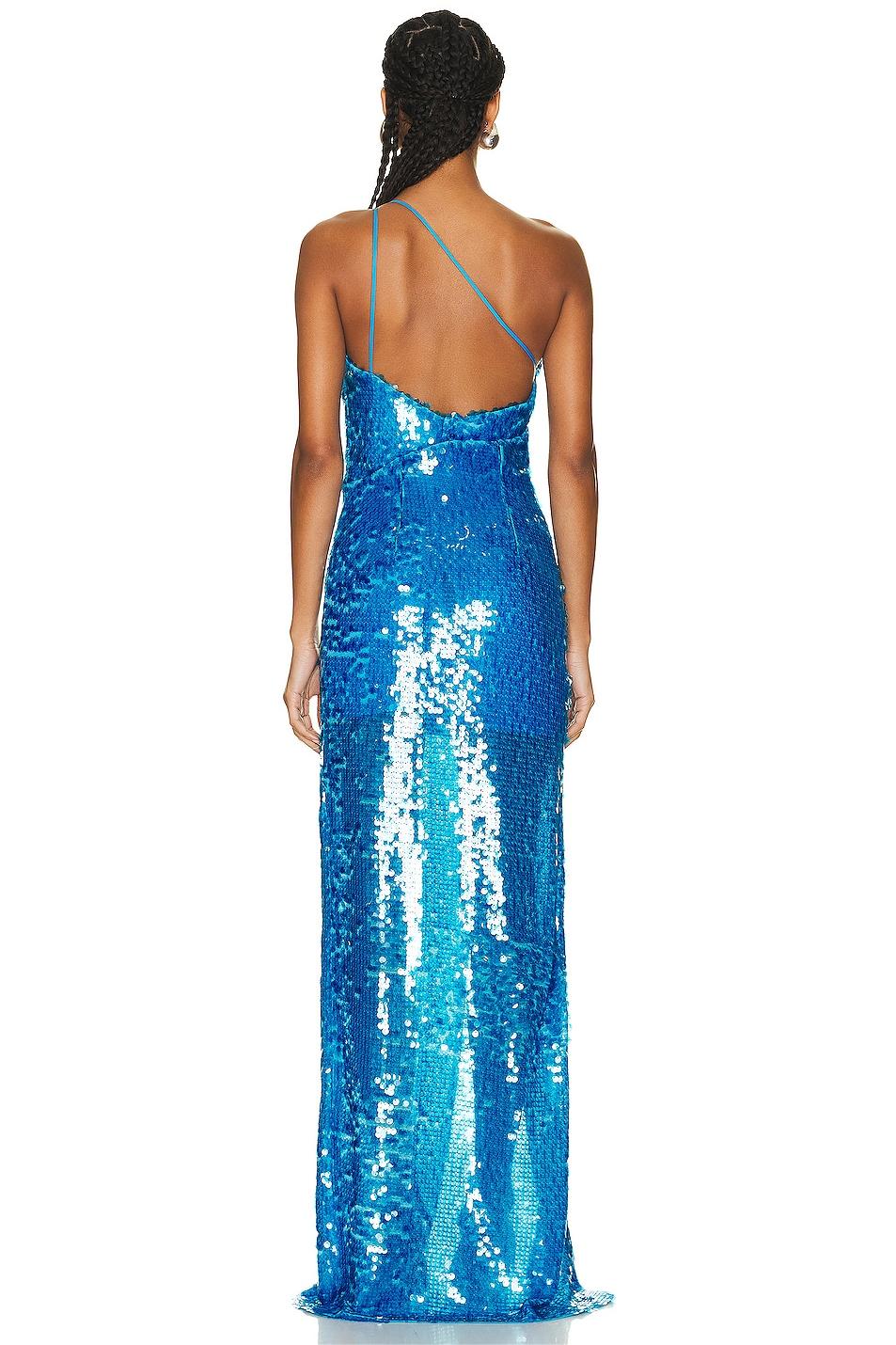 Sequin One Shoulder High Slit Maxi Dress