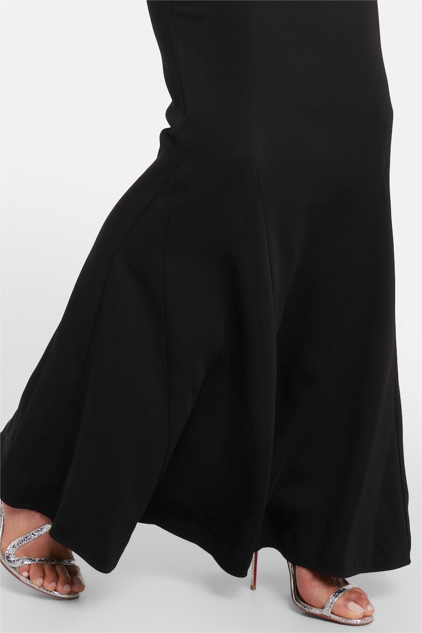 Contrast Color Off Shoulder Knotted Midi Dress