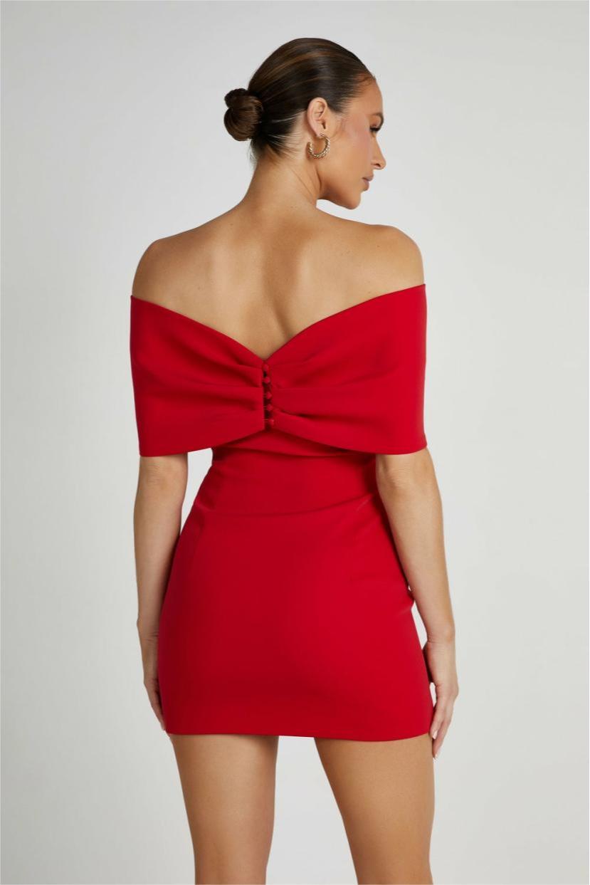 Solid Strapless Bow Mini Dress