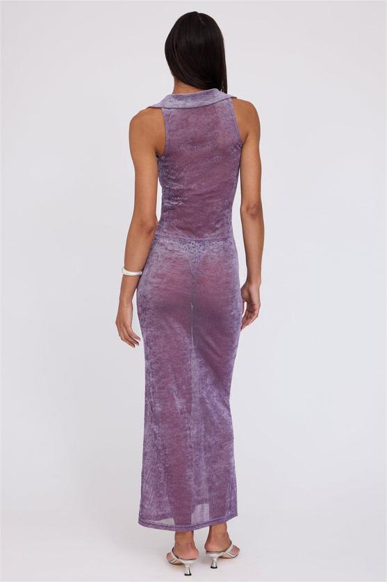 Solid V-Neck Sleeveless Midi Dress