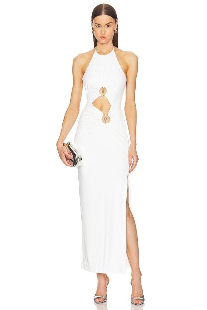 Halter Neck Cut-Out Backless Midi Dress