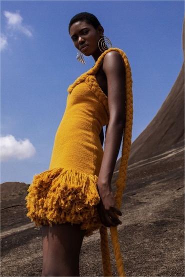 Tassel Solid Sleeveless Mini Dress