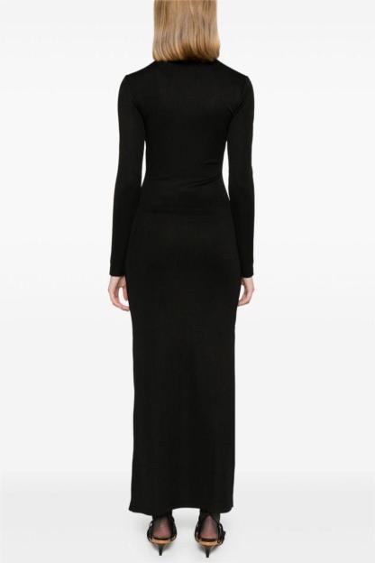 Jersey Cut-Out Metallic Embellished Midi Dress