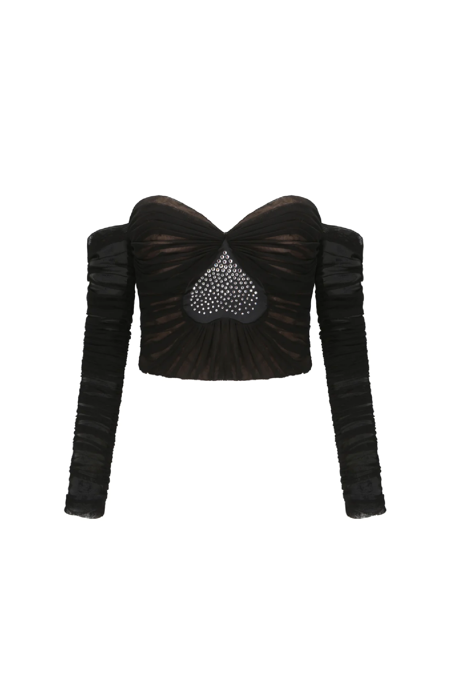 Off Shoulder Long Sleeve Top & Hight Waist Ruched Maxi Skirt Set