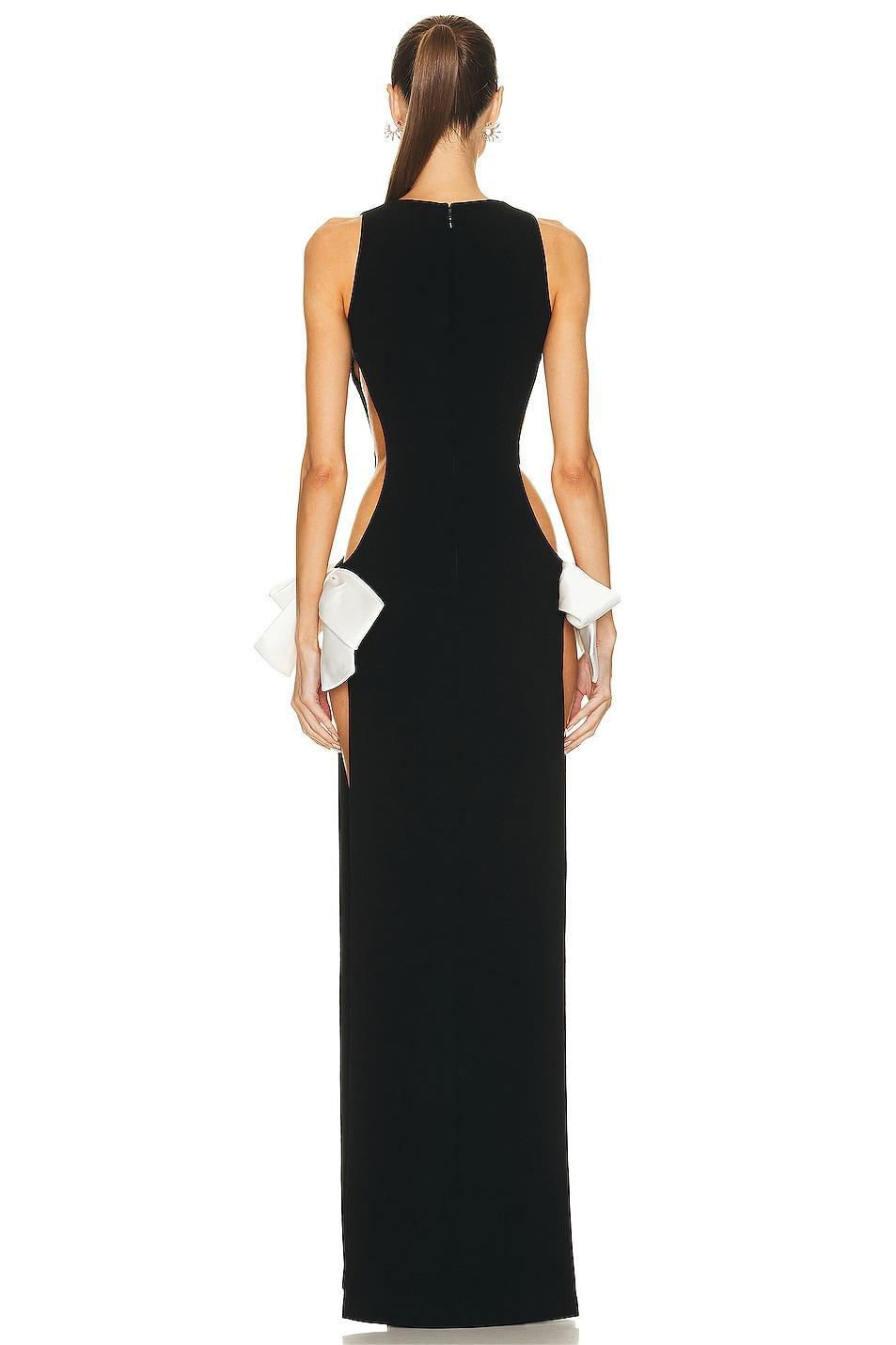 Sleeveless Cut Out Bow Split Maxi Dress