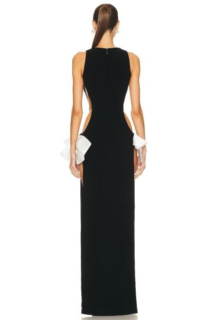 Sleeveless Cut Out Bow Split Maxi Dress