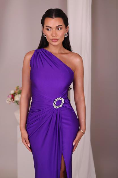 One Shoulder Sleeveless Split Maxi Dress