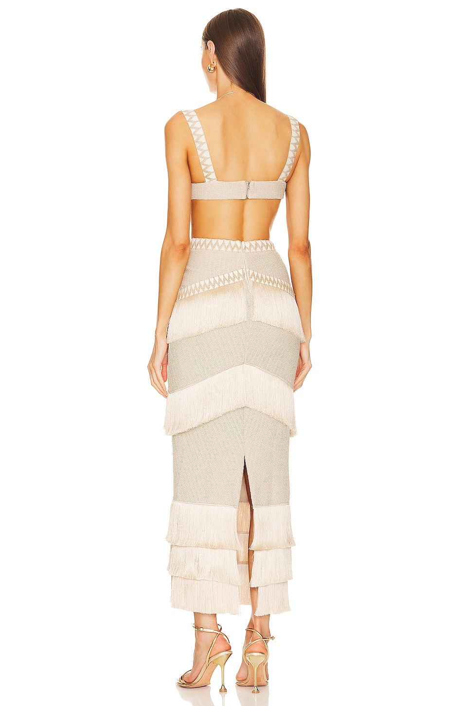 Tassel Cut Out Sleeveless Midi Dress