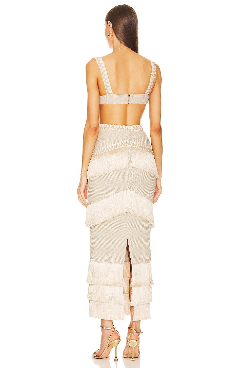 Tassel Cut Out Sleeveless Midi Dress