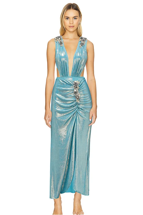 3D Flower V-Neck Two Piece Swimsuit Set