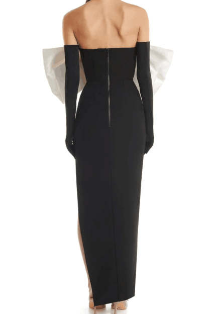 Bow Off-Shoulder Sleeveless Midi Dress