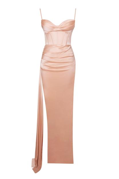 Satin Sleeveless Split Maxi Dress