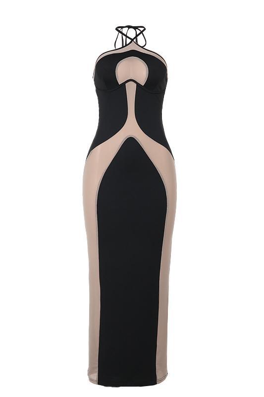 Halter Neck Cut Out Midi Dress