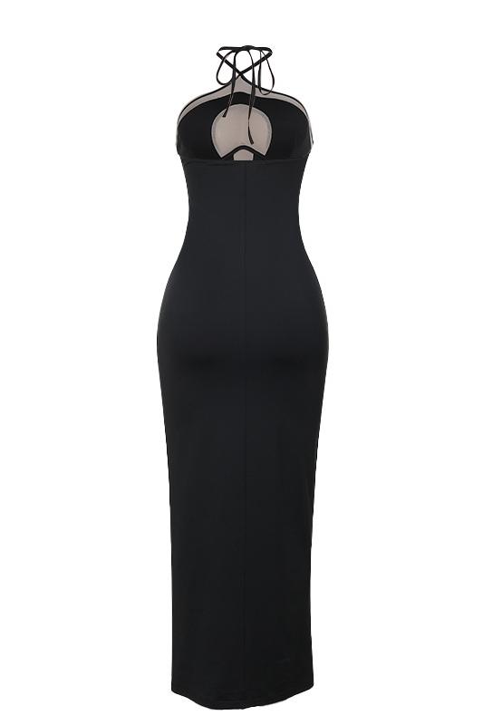 Halter Neck Cut Out Midi Dress