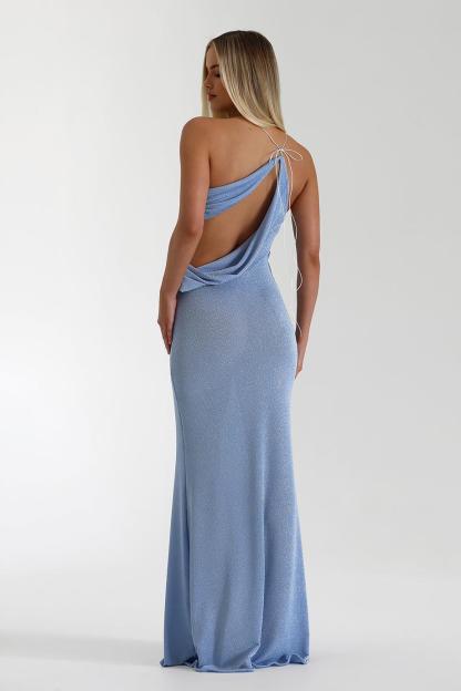 Solid Cut-Out Halter Neck Maxi Dress
