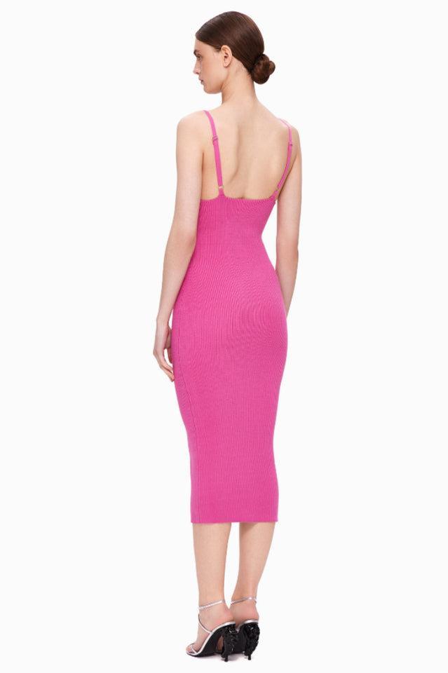 Knit Cut-Out Split Midi Dress