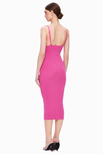 Knit Cut-Out Split Midi Dress