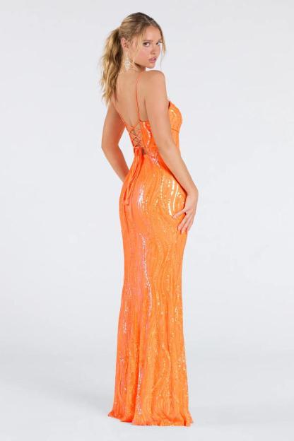 Sequin Split Backless Maxi Dress