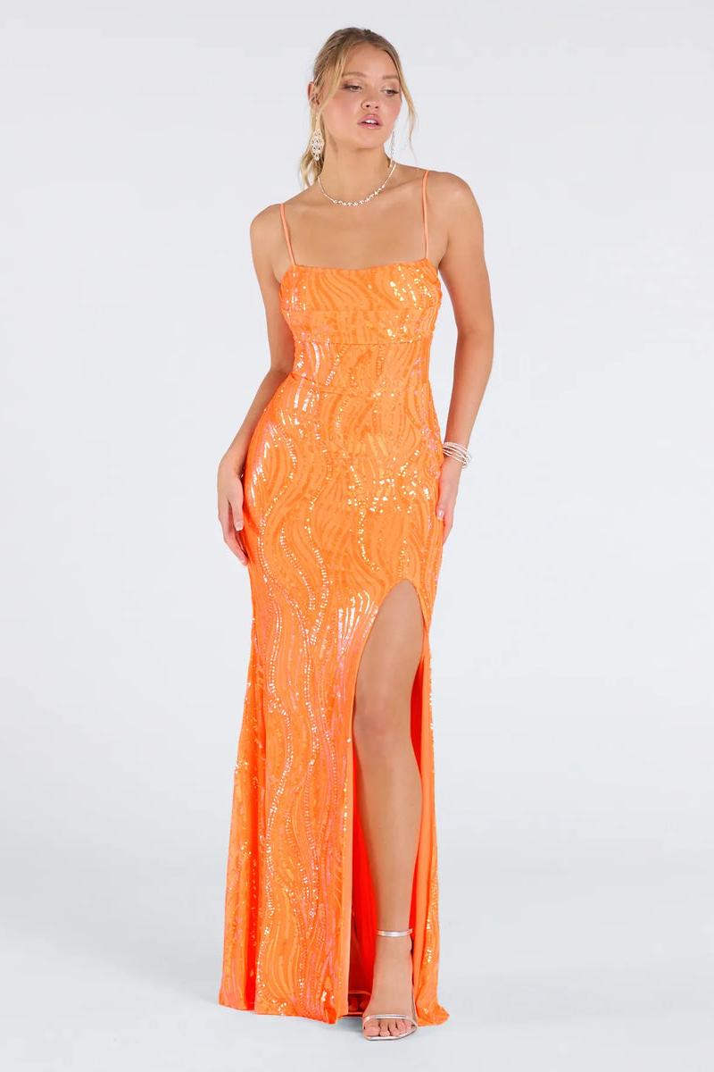 Sequin Split Backless Maxi Dress