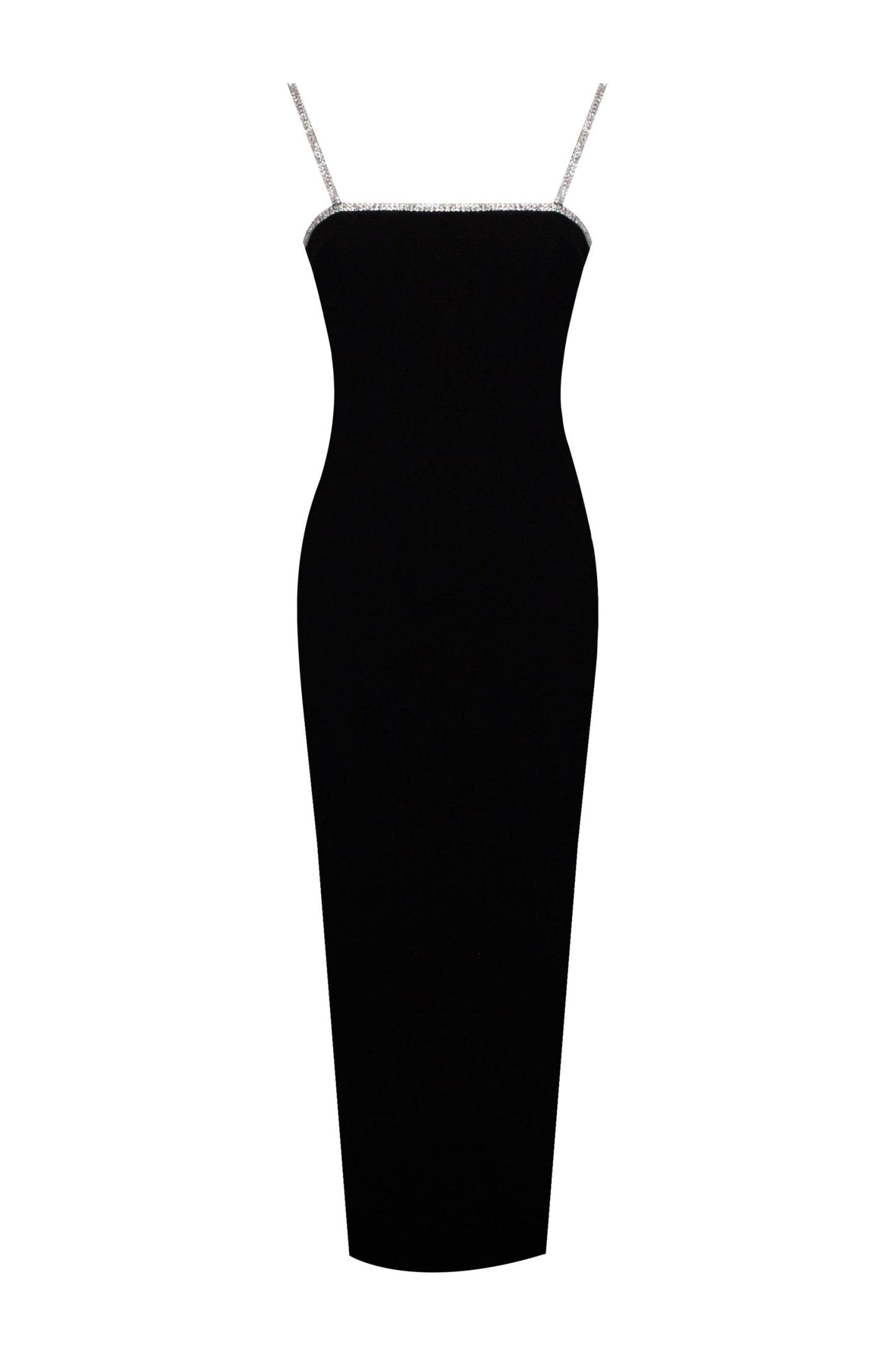 Rhinestone Bow Backless Midi Dress