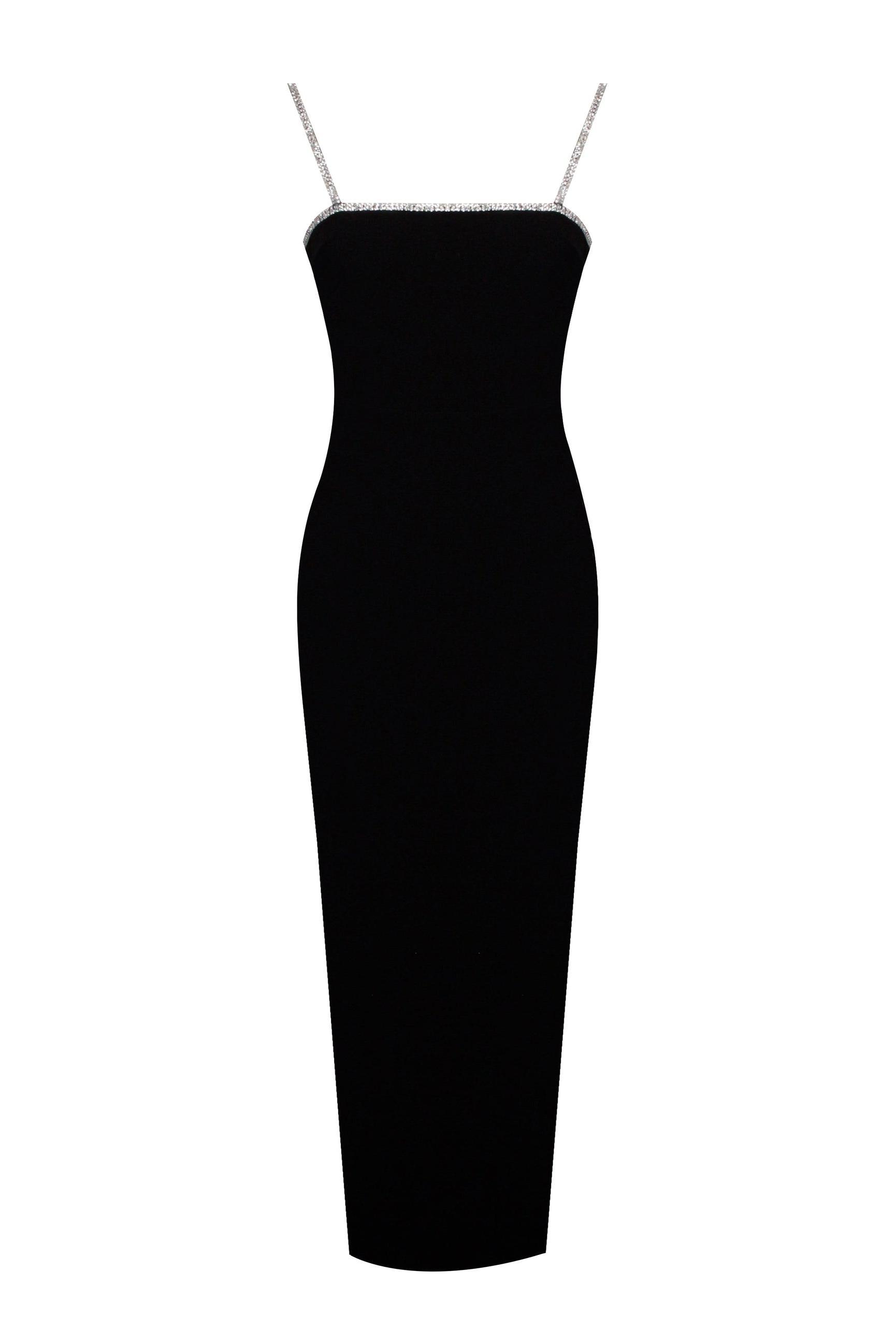 Rhinestone Bow Backless Midi Dress