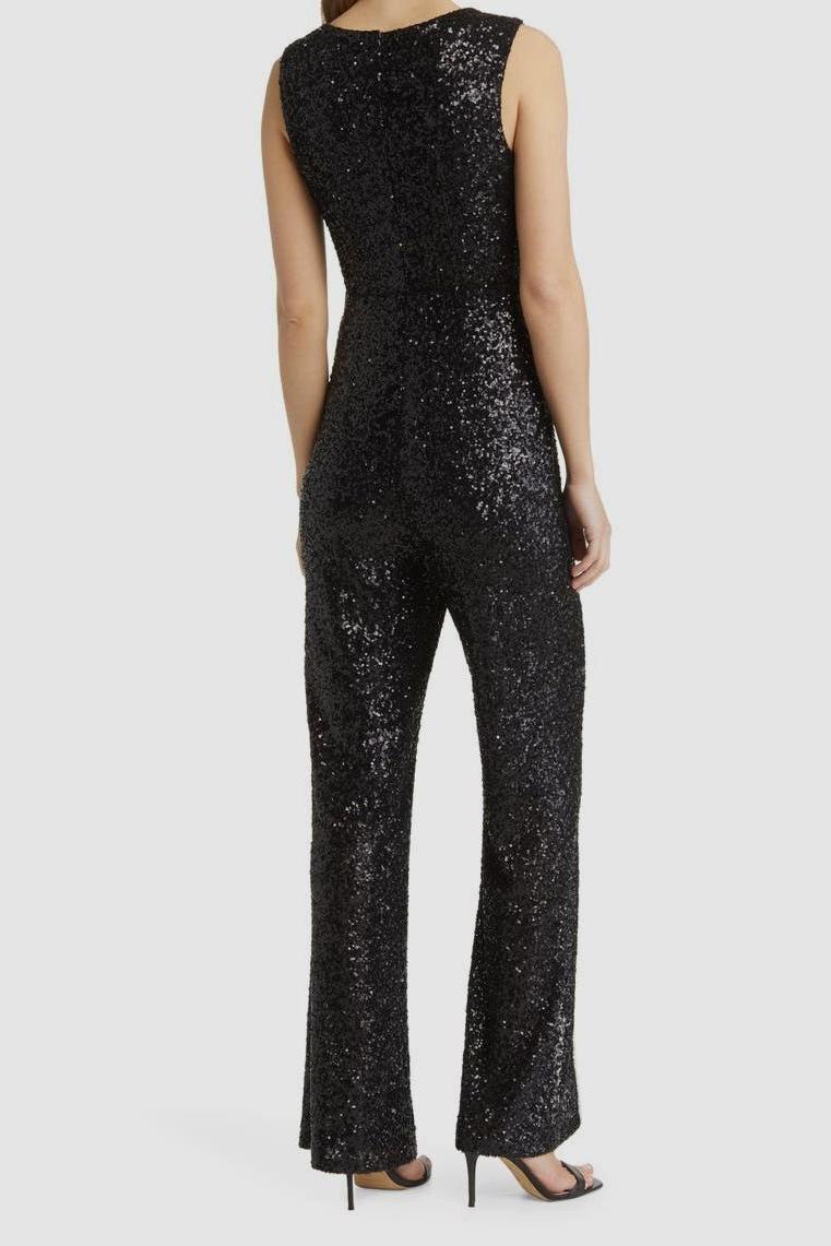 Sequin Cut-Out Split Jumpsuit