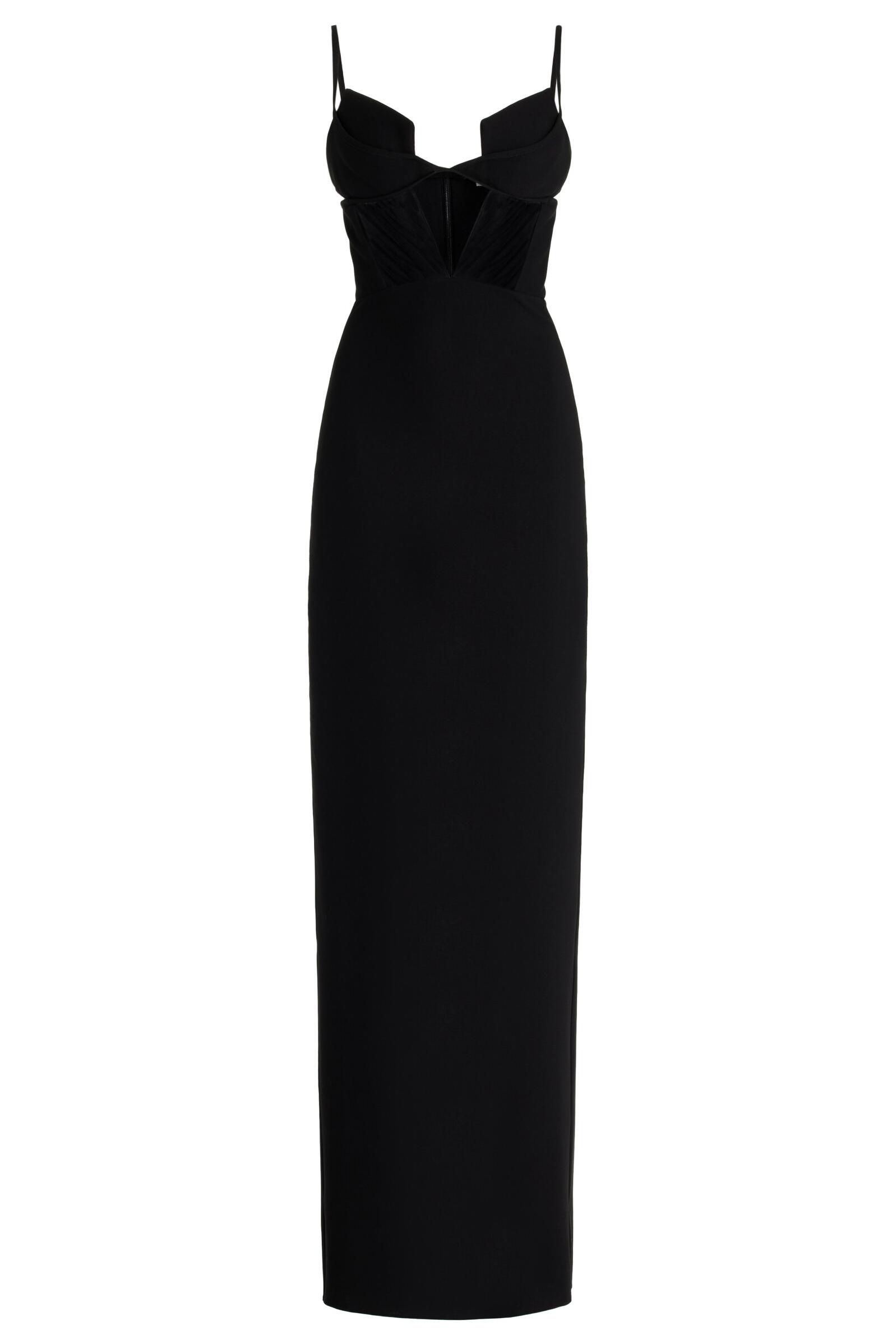 Solid Cut-Out Splicing Maxi Dress