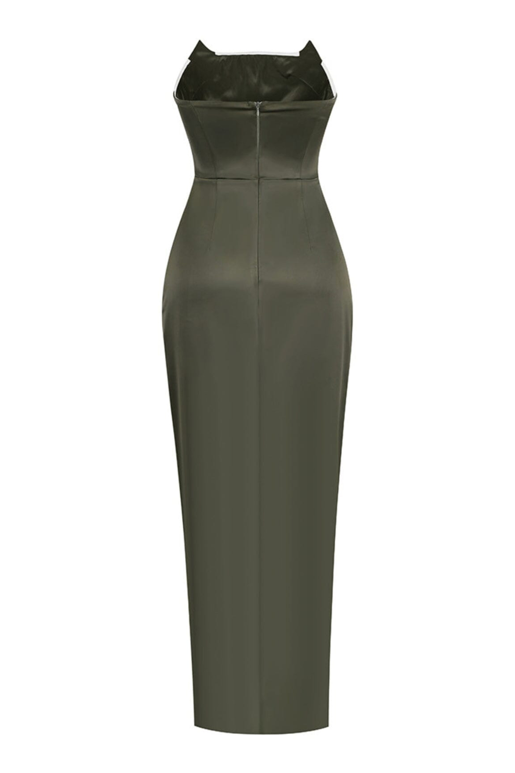Satin Corset Split Maxi Dress