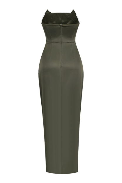 Satin Corset Split Maxi Dress