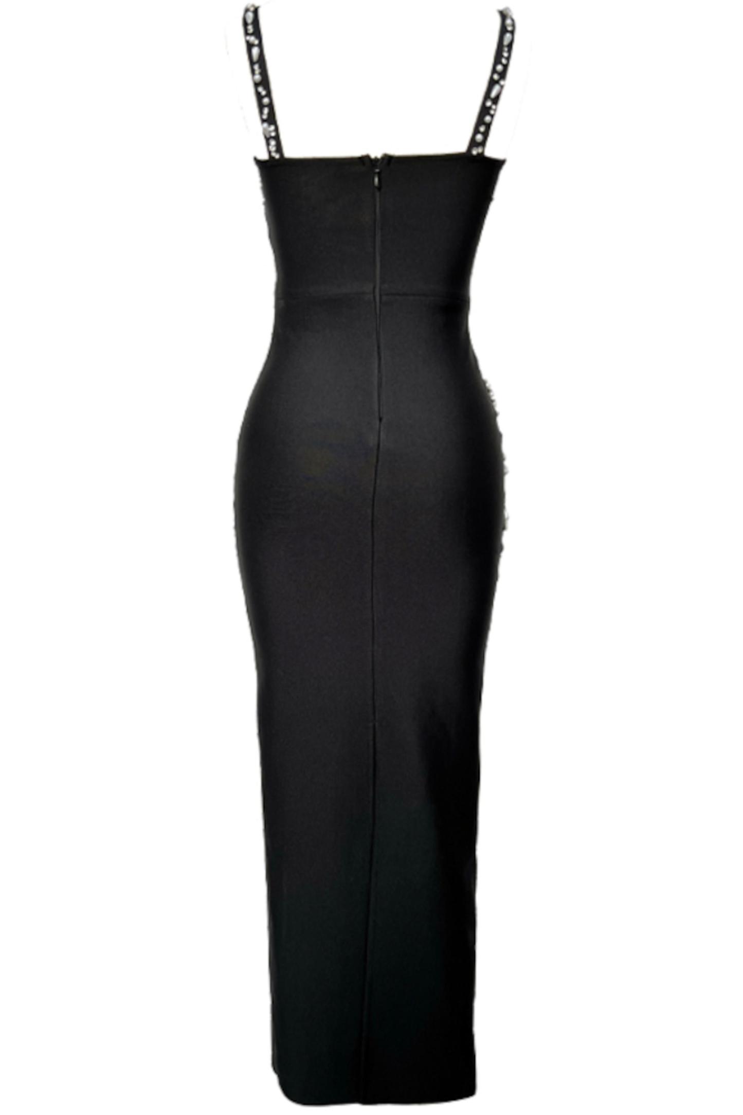 Rhinestone Sleeveless Maxi Dress