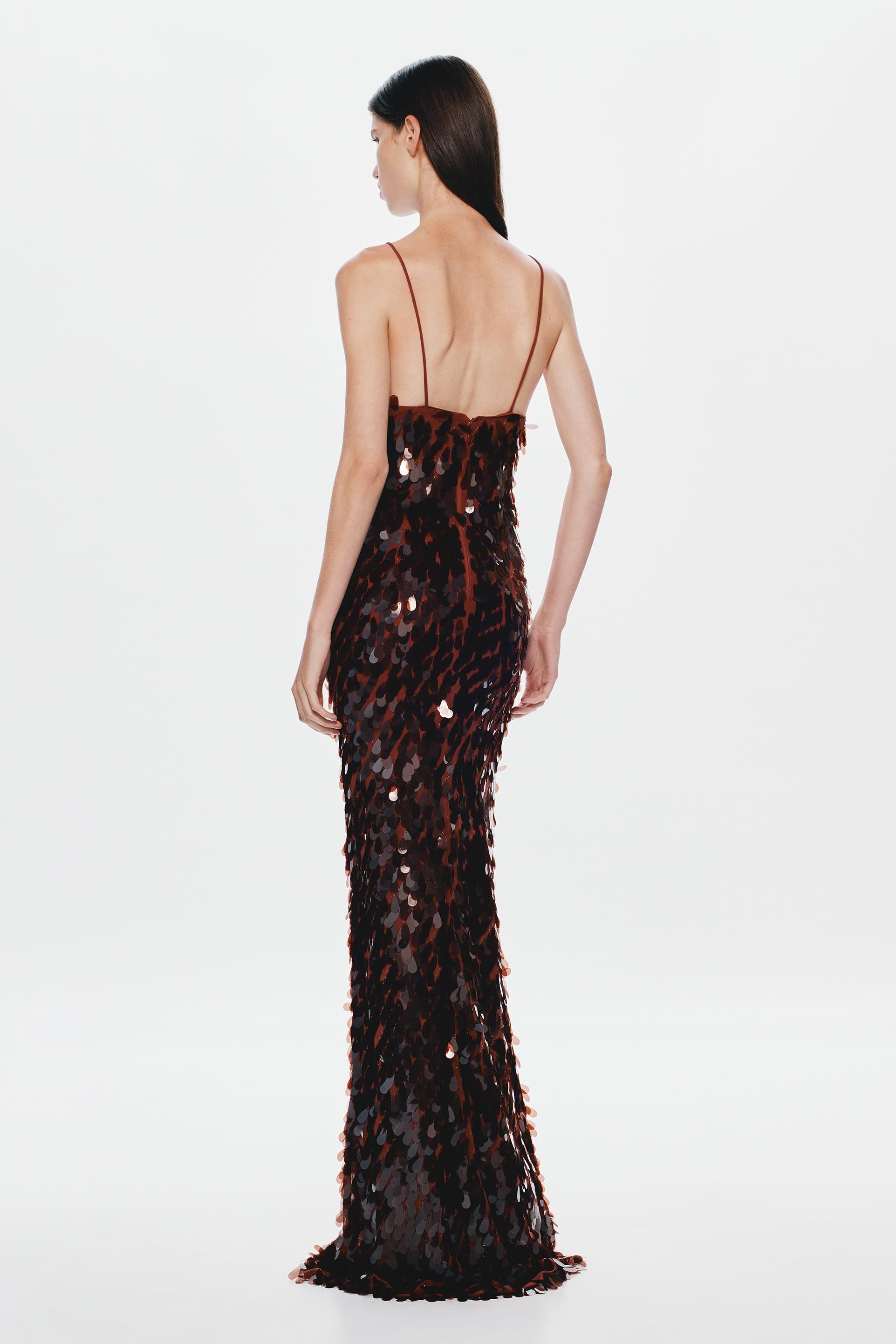 Sequin V-Neck Sleeveless Maxi Dress