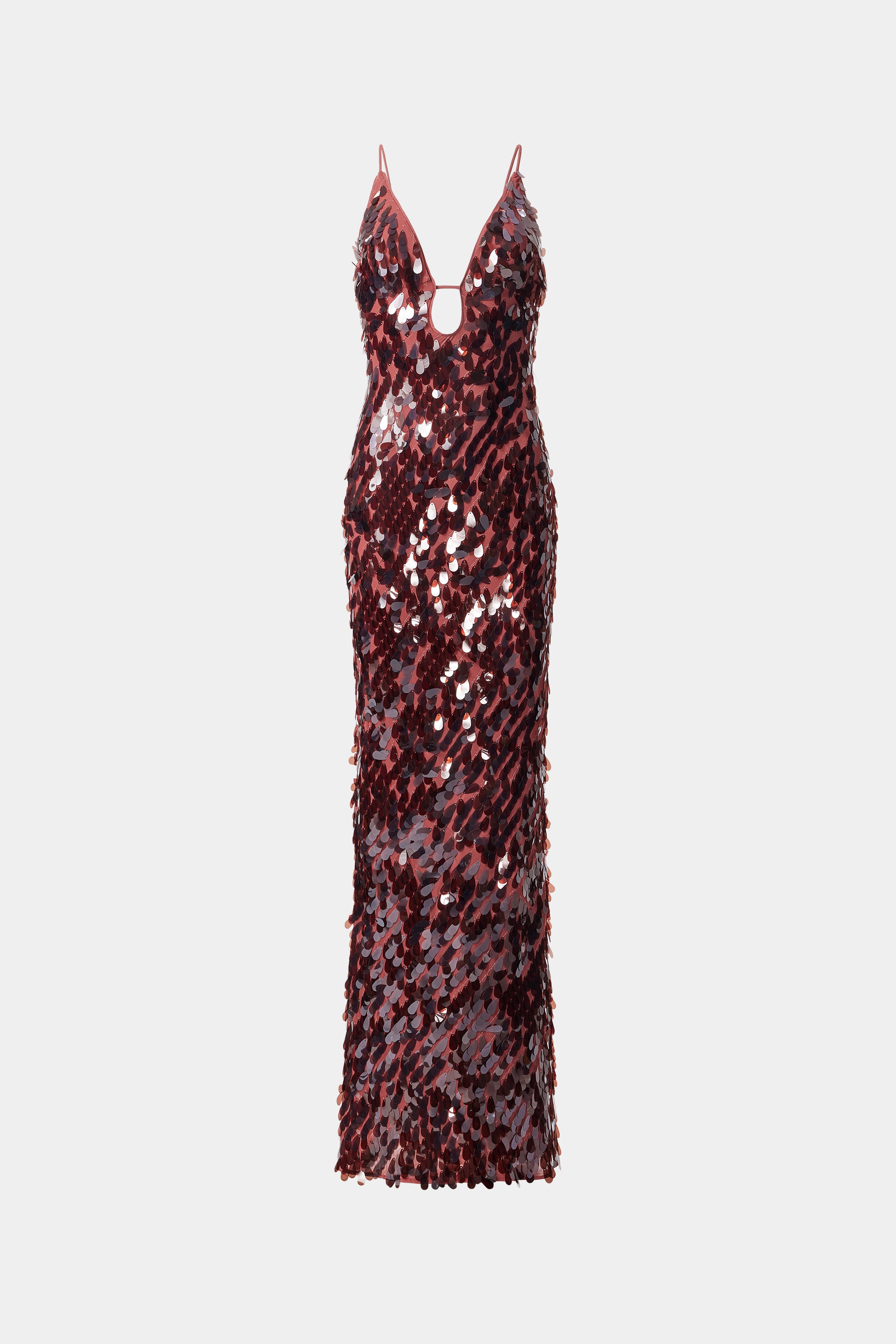 Sequin V-Neck Sleeveless Maxi Dress