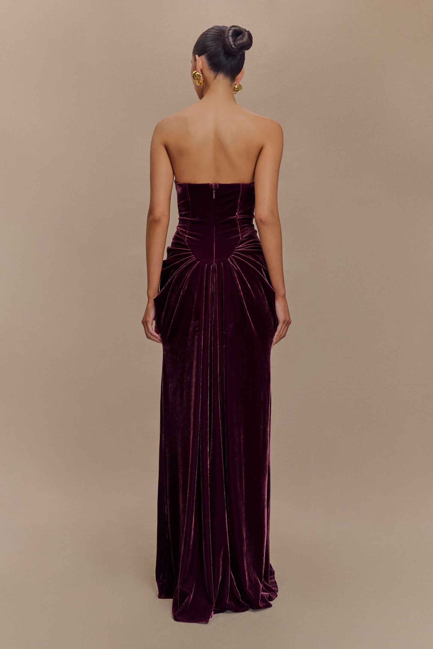 Solid Velvet Off Shoulder Maxi Dress